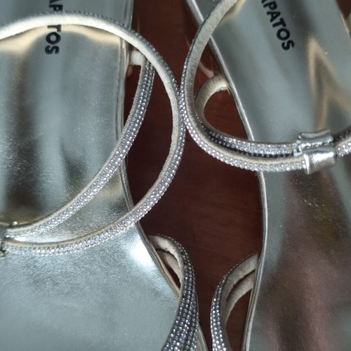 ZAPATOS gold sandals size 44 used with rhinestones