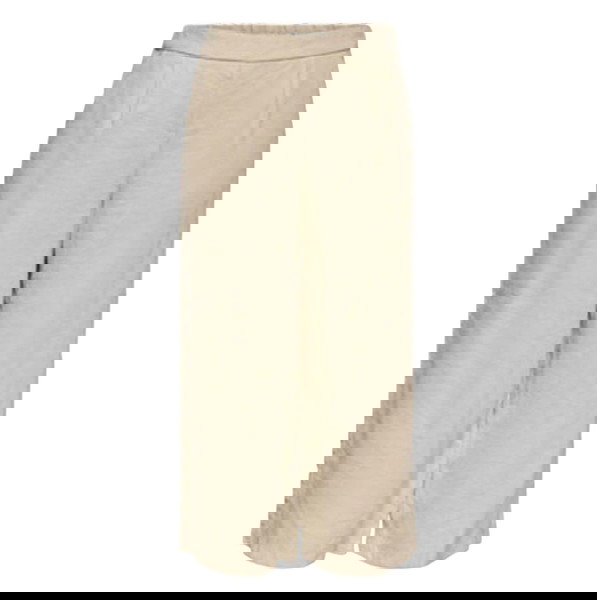 Παντελόνα crop βισκόζη με λάστιχο - Μ crop beige elastic pants