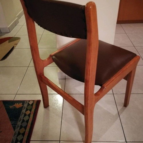 Living room chairs used, set of 3, leatherette