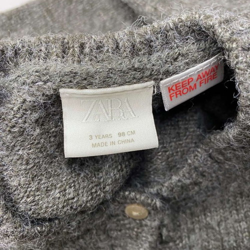 Zara knitted cardigan like new, gray, size 98 cm for 3-year-old girl