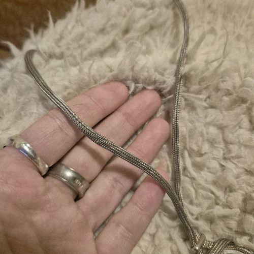 Lalaounis 925 Silver Necklace used with Snake-Bone Chain and Knot