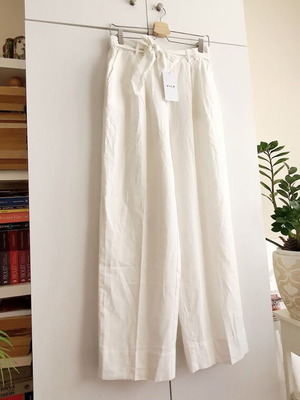 Vila pants new, linen and cotton, size M, white