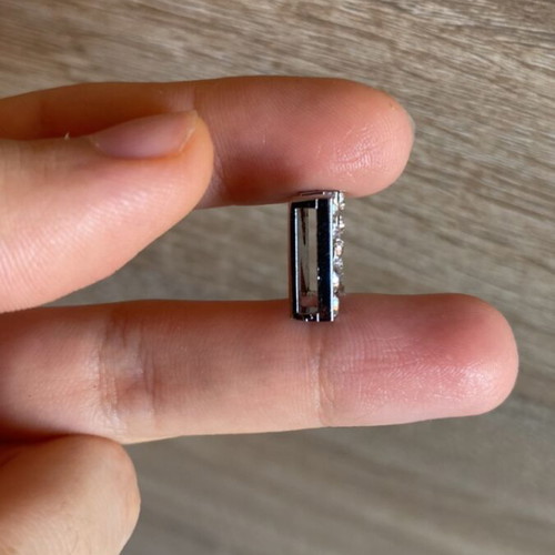 Decorative bead shaped like letter N silver, like new