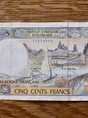 Χαρτονόμισμα 500 francs Γαλλική Πολυνησία μεταχειρισμένο (1992)