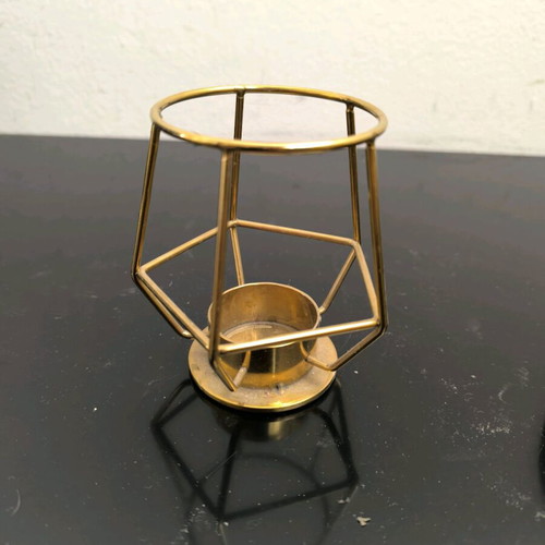 Decorative tealight holders like new, gold and black set of 2