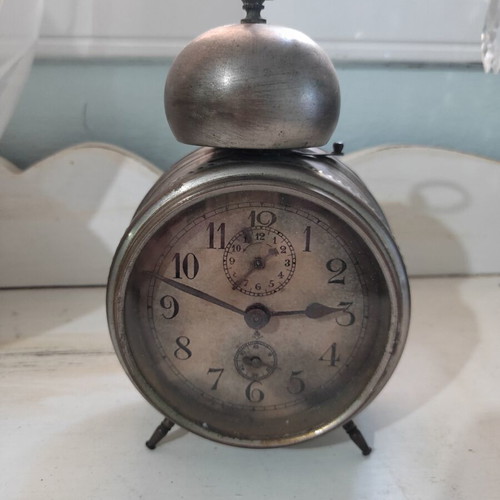 Gustav Becker antique alarm clock 18 cm used, mechanical, non-working