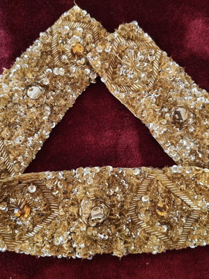 Moroccan belt used with gold sequins and beads, 75 cm