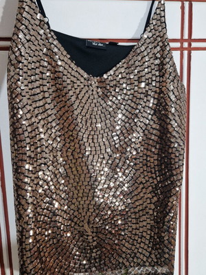 Sequin top Esmara like new, beige, size XL