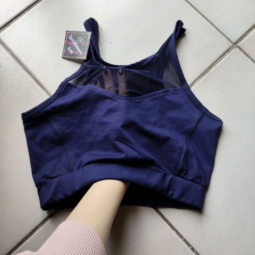 Women's sports set new, blue leggings M and S-M bustier with mesh