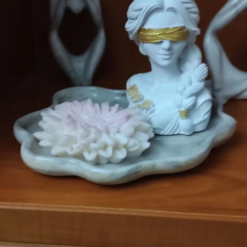 Gypsum decorative with soy wax flower new