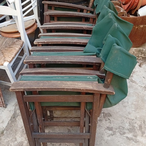 Director chairs set of 6, green seats