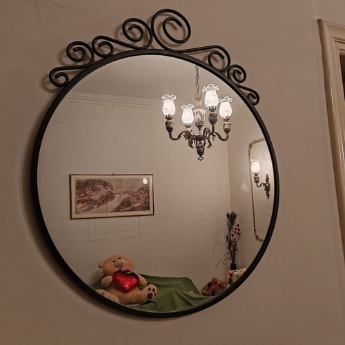 Fer Forgé Metal Candlestick Set like new with free mirror
