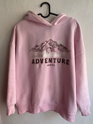 Reserved pink hoodie Adventure used, oversize, size S