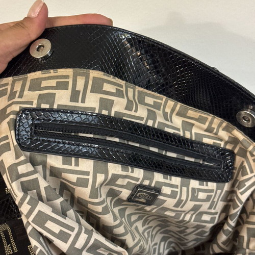 Guess Vintage Y2K Monogram Tote Bag black canvas shoulder bag used