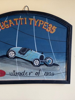 Wooden Bugatti type 35 frame like new with embossed 3D design