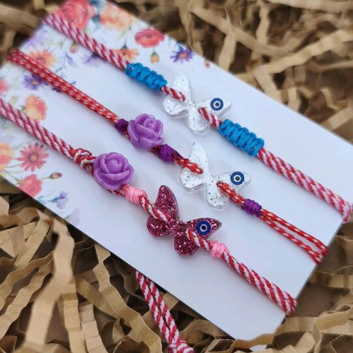 Set of Martis Bracelets with Plexiglass Butterfly, New