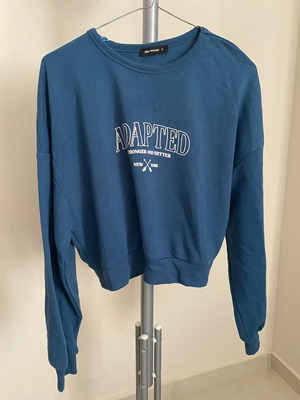 Teal Blue Slogan Sweatshirt Pink Woman Small like new