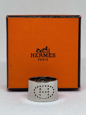 Hermes H silver ring like new