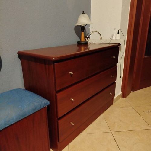 Bedroom set with double MediaStrom bed, mattress and bedside tables