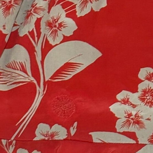 Pinko dress red with beige flowers like new, size XL, 100% silk