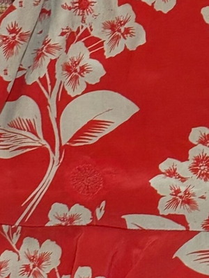 Pinko dress red with beige flowers like new, size XL, 100% silk