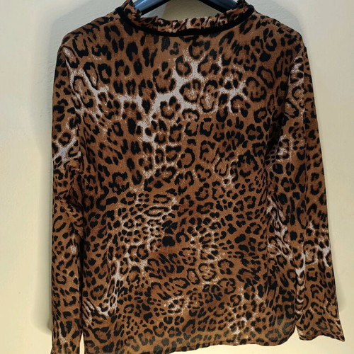 Leopard blouse IF with cowl neck, like new, size S/M