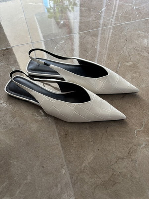 H&M pointed slingback shoes white size 42 new