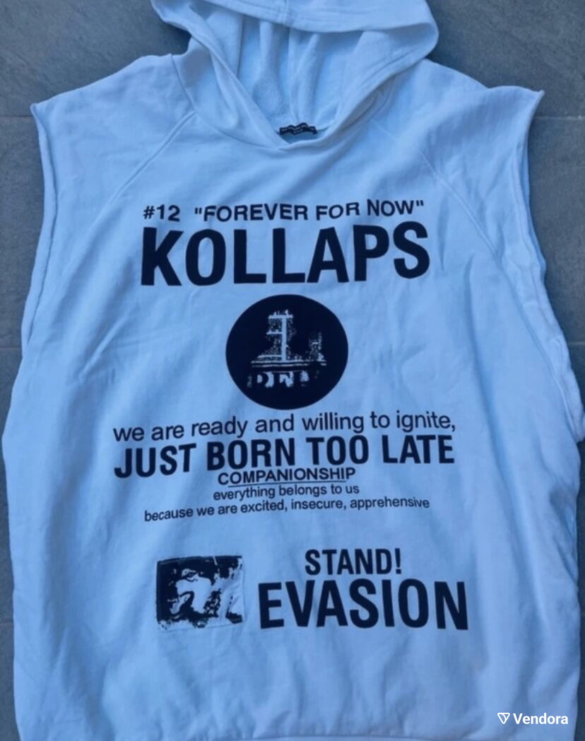 Raf Simons Kollaps Sleeveless Hoodie Raf Simons Kollaps