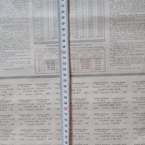 National Bank of Greece 1925 stock certificate, 250 drachmas