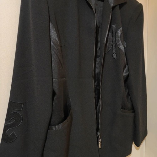 Vintage Mia Italy jacket used, size XL, black, two fabrics
