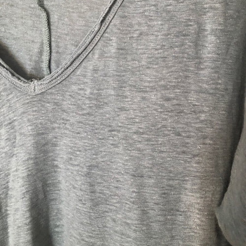 Natchy cotton V neck T-shirt used, turquoise, size L/XL, 3/4 sleeve