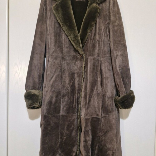 Lussile leather suede coat like new, brown, size medium