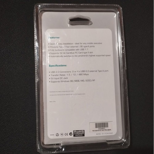 Syba PCMCIA USB 2.0 CardBus card new
