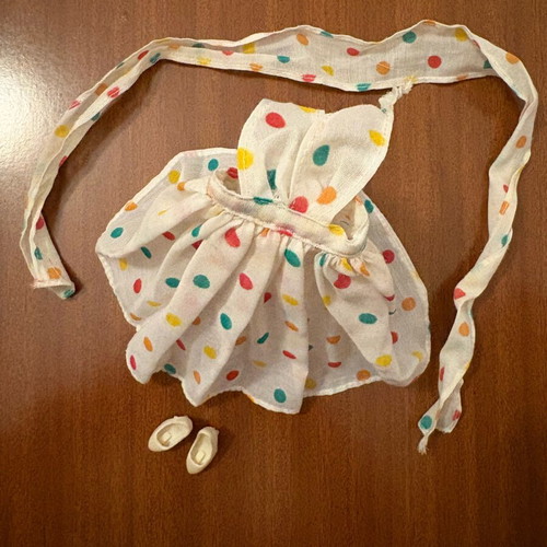 BIBI-BO Polka Dot Dress with Ribbon and White Shoes Used