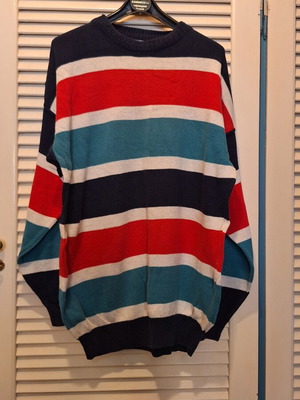 Wide striped blouse with 4 colors like new, size L