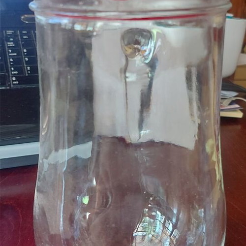 Water jug 1.5 liters used, missing lid, height 20 cm