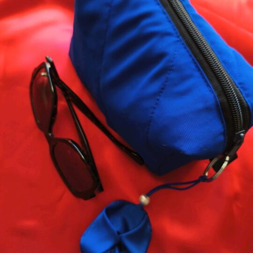 Handmade toiletry bag blue royal new, soft fabric