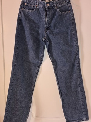 H&M Dark Blue High-Waisted Jeans New, Straight Fit, Size XL