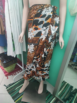 Rima Beachwear Pareo Skirt with Ruffles One Size Animal Print