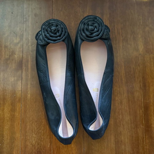 Pretty Balerinas black leather ballerinas like new size 41