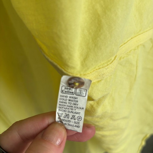 Rabens Saloner yellow cotton oversized dress tunic, S
