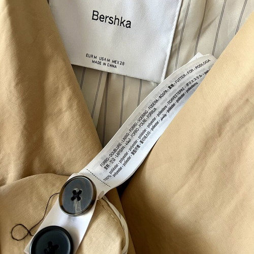 Bershka Beige Trench Coat Size M Like New