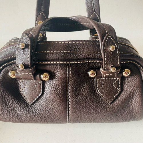 Lancel Paris leather handbag, vintage, brown, gold hardware