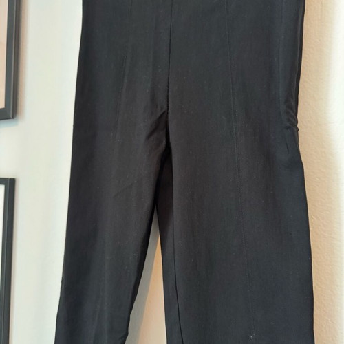 Mango black leggings like new with zipper and metal button