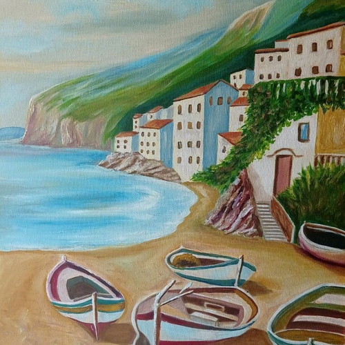 Oil painting on canvas 50x60 cm with frame new