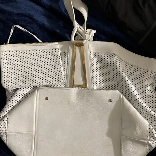 Emporio Armani leather shoulder bag like new, white