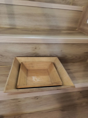 Wooden serving platters used, decorative