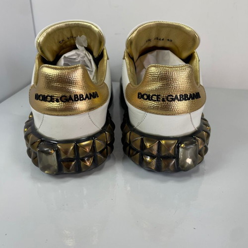 Dolce & Gabbana Portofino Crystal Stud sneakers size 40 like new, white