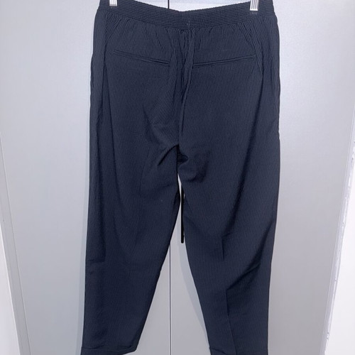 Women's fabric pants spring, navy blue striped, like new