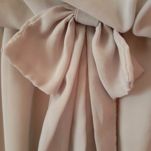 EFDI blouse size XL like new, silk chiffon tunic in beige-gray